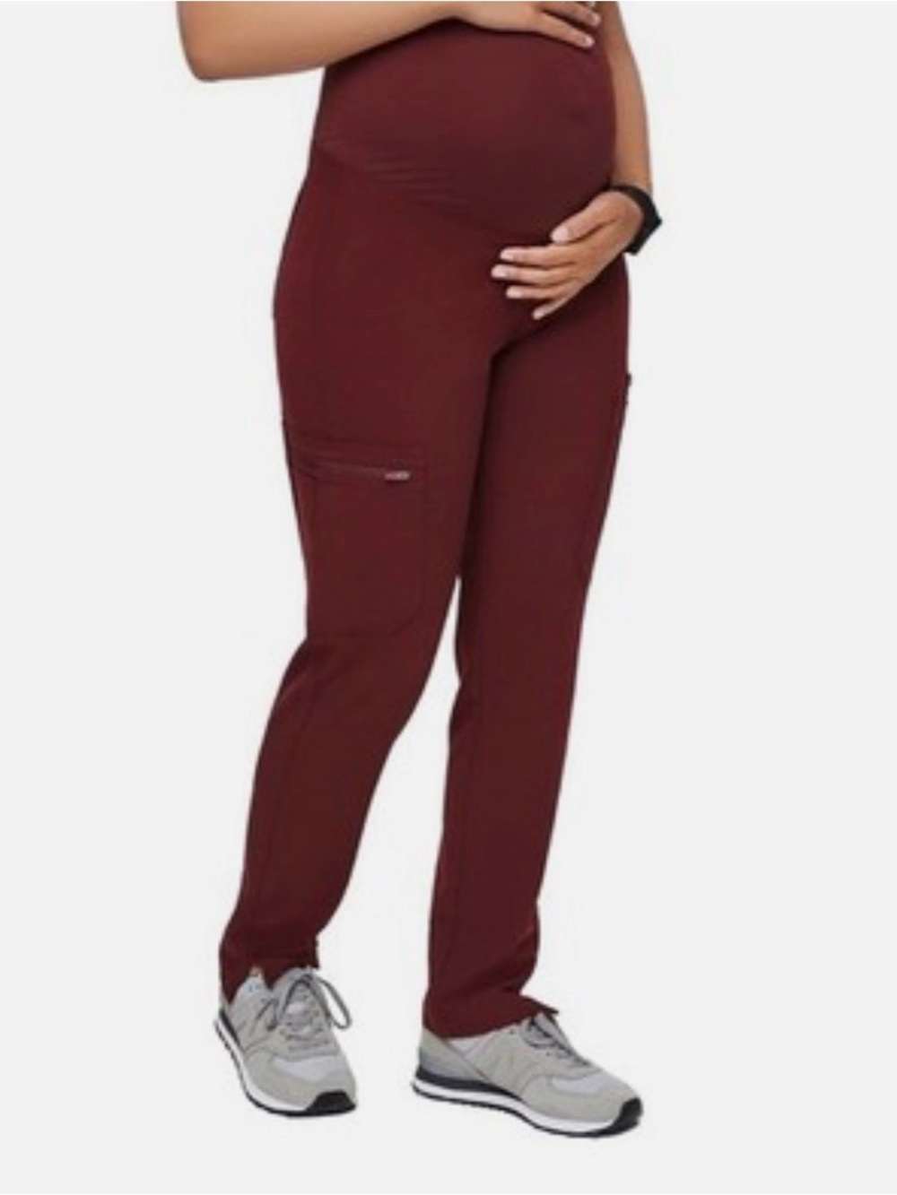 FIGS Yola Maternity Scrub Pant XS Burgundy Medical Nurse Workwear